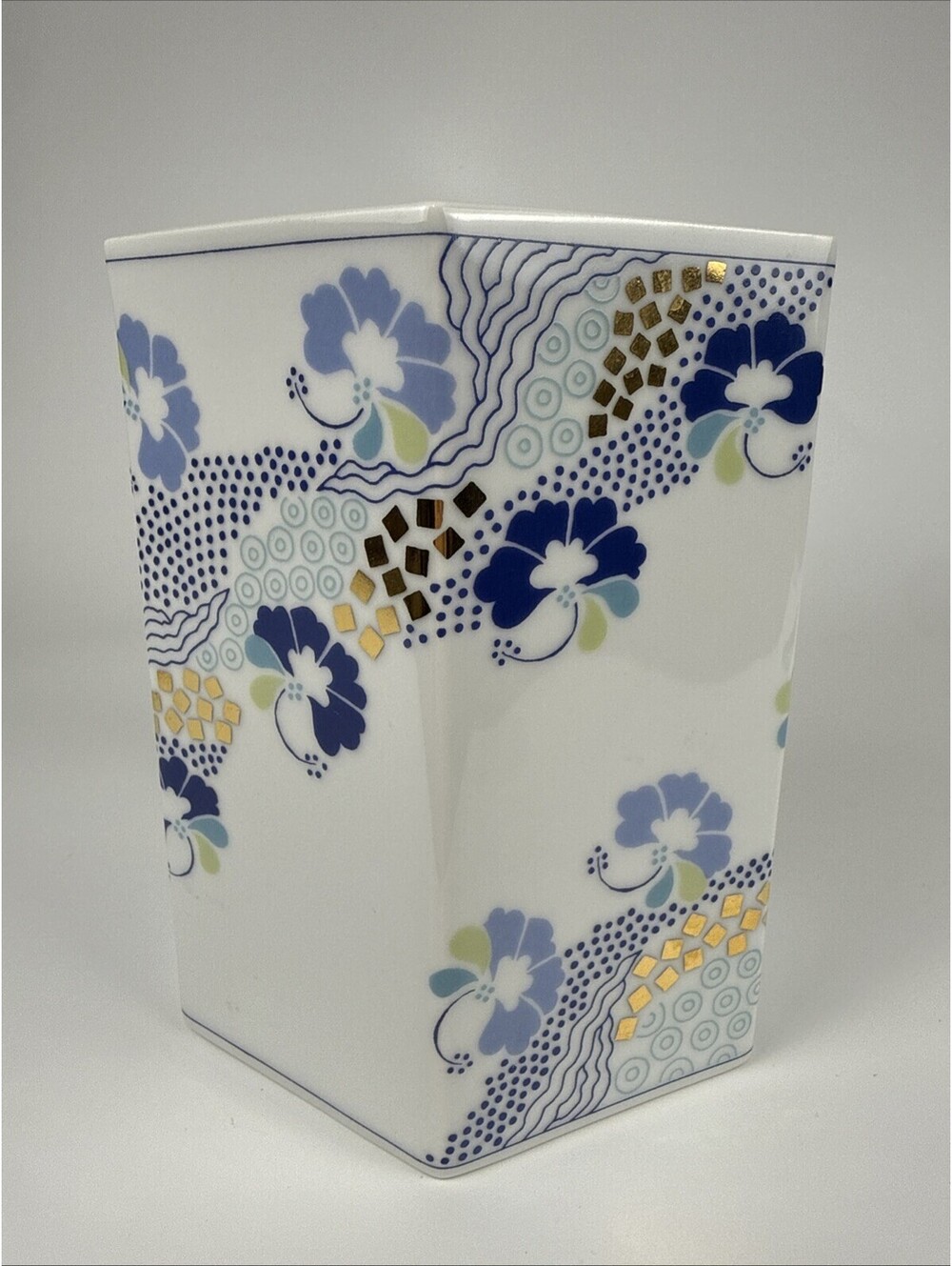 Vtg Royal Copenhagen Prisme Vase Annegrete Halling-Koch Danish Blue Porcelain